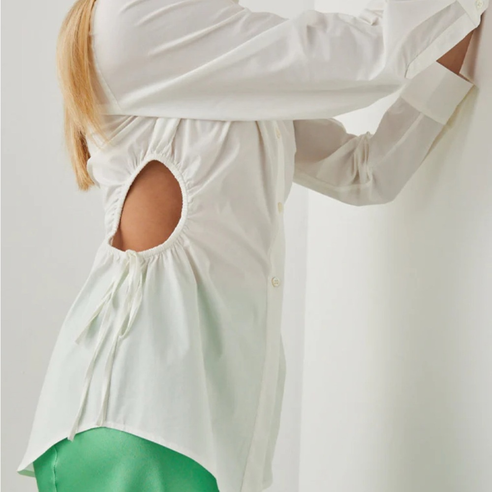 Rails White Blouse with Open Sides Detail